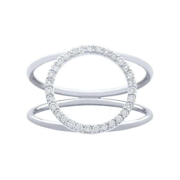 NWOT 925 Rhoduim plated SPLIT SHANK RING WITH 18MM CZ ETERNITY - Picture 3 of 9